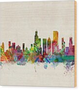 Chicago City Skyline Wood Print