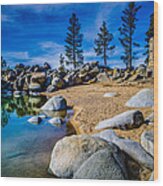 Chimney Beach Lake Tahoe Wood Print