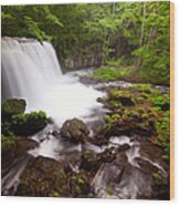 Choushi - Ootaki Waterfall In Summer Wood Print