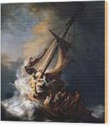 Christ In The Storm On The Sea Of Galilee Wood Print