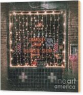 Christmas At The Barbershop In Canton Mississippi Wood Print