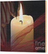 Christmas Candle Of Remembrance Wood Print