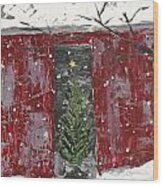 Christmas Tree In Barn Wood Print