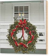 Princeton Christmas Wreath Wood Print