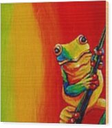 Chroma Frog Wood Print