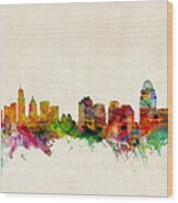 Cincinnati Ohio Skyline Wood Print