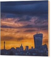 City Of London Skyline At Golden Hour Wood Print