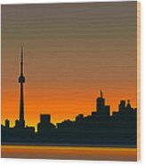 Cityscapes - Toronto Skyline - Twilight Wood Print