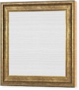 Classic Gold Picture Frame With Clipping Path Wood Print