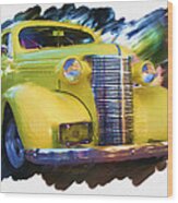 Classic Yellow Car Wood Print