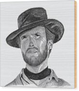 Clint Eastwood Wood Print