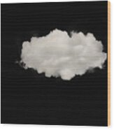 Close Up Of White Cloud In Dark Sky Wood Print