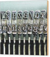 Closeup Of Typewriter Keys Wood Print
