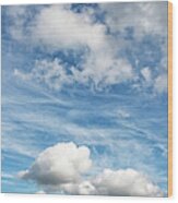 Cloud Scape Over Agricultural Field Wood Print