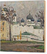 Cloudy At Uglich Wood Print