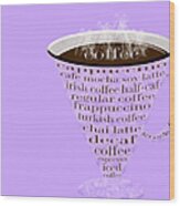 Coffee Cup The Jetsons Purple Wood Print