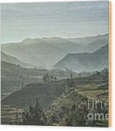 Colca Canyon In The Fog Wood Print