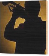 Color Silhouette Of Trumpet Player 3019.02 Wood Print