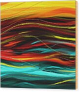 Color Waves Wood Print