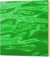 Colored Wave Long Green Wood Print