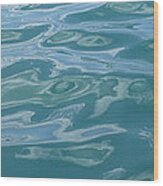 Colored Wave Long Natural Blue Wood Print