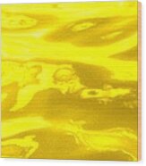 Colored Wave Yellow Panel Three Wood Print