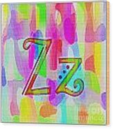 Colorful Texturized Alphabet Zz Wood Print