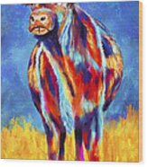 Colorful Angus Cow Wood Print