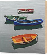 Colorful Boats On Santurtzi Wood Print