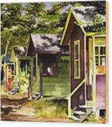 Colorful Cottages Wood Print