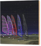 Coloured Sails Wood Print