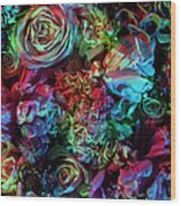 Colourful And Vibrant Floral Wood Print