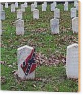 Confederate Flag Madison Wisconsin Cemetery Wood Print