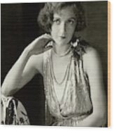 Constance Talmadge Wearing A Dress Wood Print