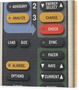 Control Panel Of A Defibrillator Wood Print