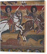 Coptic Fresco Of Crusaders Wood Print