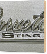 Corvette Stingray Emblem Wood Print