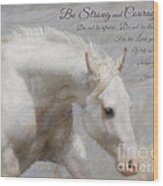 White Horse Courage Wood Print