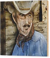 Cowboy Bill Board Retired Wood Print
