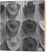 Cowboy Hats On Wall In Nashville Wood Print