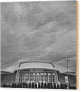 Cowboy Stadium Bw Wood Print