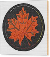 Cradleboard Beadwork Fall Maple Leaf Wood Print