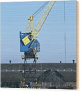 Crane For Loading Coal Wood Print