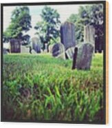 #creepy #graveyard #spooky #headstone Wood Print