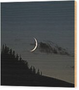 Crescent Silhouette Wood Print