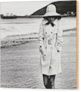 Cristina Ferrare Wearing A Misty Harbor Raincoat Wood Print