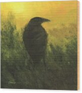 Crow 5 Wood Print