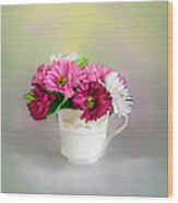 Cup Of Flowers 2 Wood Print