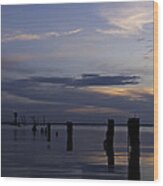 Currituck Sound Sunset Wood Print