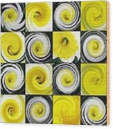 Daffodil Spring Mosaic Wood Print